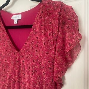 Evereve ,Pink Floral Midi Dress